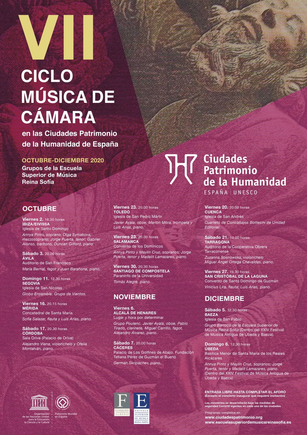 Cartel 2020 Conciertos Ciudades Patrimonio