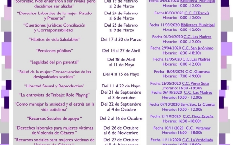 Programación Talleres con Perspectiva de Género
